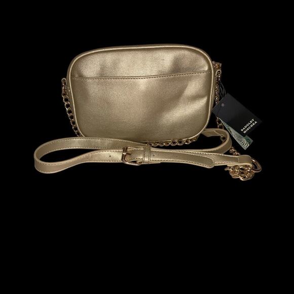 Badgley Mischka Vegan Leather NWT Gold Crossbody Camera Bag - Picture 3 of 15